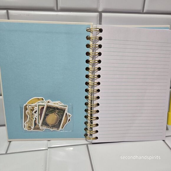 Journal  Notebook Lemons Have a Zest for Life ,matching Pen,keychain And Sticker - Picture 3 of 7